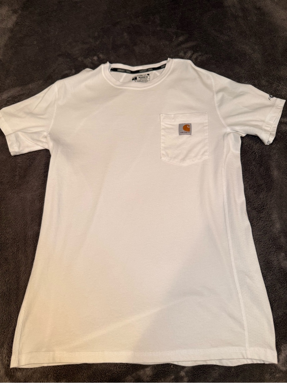 Carhartt White Short Sleeve Pocket Tee with Logo Patch